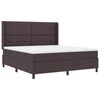 vidaXL LED Boxspringbett mit Matratze Dunkelbraun 180 x 200 cm Stoff