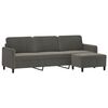 vidaXL 3-Sitzer-Sofa mit Hocker Dunkelgrau 210 cm Samt
