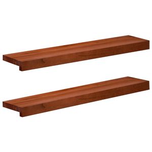 vidaXL Fensterb&auml;nke 2 stk. Braun 70 x 15 x 2 cm Massivholz Buche
