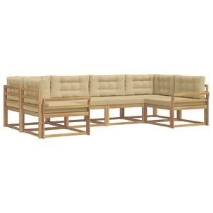 vidaXL Outdoor-Sofagarnitur 6 stk. Wei&szlig; und Beige