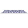 vidaXL Markise Einziehbar Blau und Wei&szlig; 4,5x3 m Stoff und Aluminium