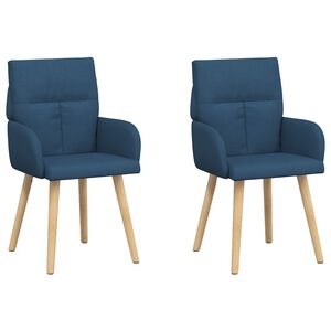 vidaXL Esszimmerst&uuml;hle 2 stk. Stoff Blau 60 x 56 x 96 cm