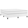 vidaXL Boxspringbett mit Matratze Wei&szlig; 160x200 cm Kunstleder