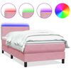 vidaXL Boxspringbett mit Matratze Rosa 90x210 cm Samt