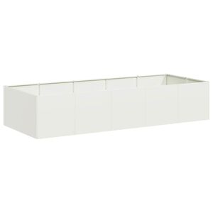 vidaXL Pflanzgef&auml;&szlig; Wei&szlig; 200x80x40 cm Stahl