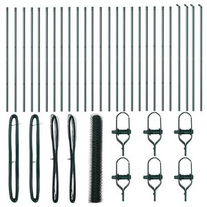 vidaXL Zaunpfosten Gr&uuml;n 50 x 1 m (50 mm Mesh) Stahl und PVC