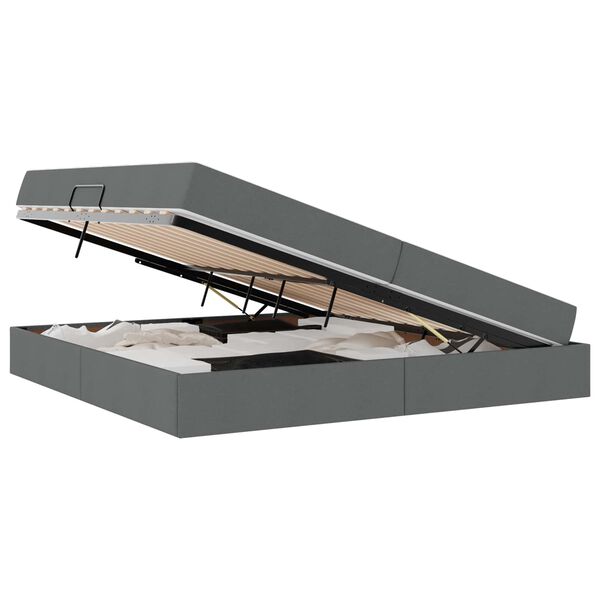 vidaXL Aufbewahrungsbett mit Matratze Dunkelgrau 200 x 200 cm