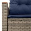vidaXL Gartensofa mit Kissen 2-Sitzer Grau Poly Rattan