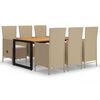 vidaXL 7-tlg. Garten-Essgruppe Beige