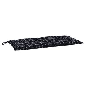 vidaXL Gartenbank-Auflage Schwarz Karomuster 100x50x7 cm Oxford-Gewebe