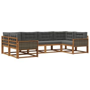 vidaXL Outdoor-Sofagarnitur 6 stk. Natur und Anthrazit