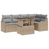 vidaXL Gartensofa-set 6 stk. Beige Poly Rattan