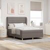 vidaXL Boxspringbett mit Matratze Dunkelgrau 90x190 cm Taupe Stoff