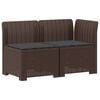 vidaXL 2-Sitzer Garten-Sofa mit Kissen Rattan-Look PP Braun