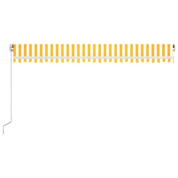 vidaXL Markise Manuell Einziehbar mit LED 500x350 cm Gelb und Weiß