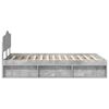 vidaXL Bettrahmen Beton Grau 135 x 190 cm Massives Kiefernholz