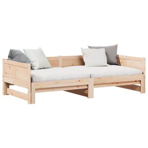 vidaXL Ausziehbares Tagesbett Natur 203,5 x 184 x 56,5 cm