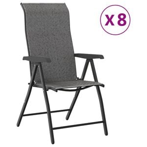 vidaXL Gartenst&uuml;hle 8 Stk. Klappbar Grau Poly Rattan