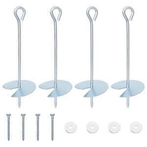 vidaXL Erdanker 4 pcs Silber &Oslash;10 x 30 cm Galvanisiertes Metall