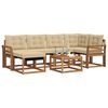 vidaXL Outdoor-Sofagarnitur mit Kissen 7 pcs Natur und Beige