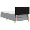 vidaXL LED Boxspringbett mit Matratze Hellgrau 100 x 200 cm Stoff