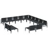 vidaXL Gartensofa-set mit Kissen 13 pcs Schwarz Stahl