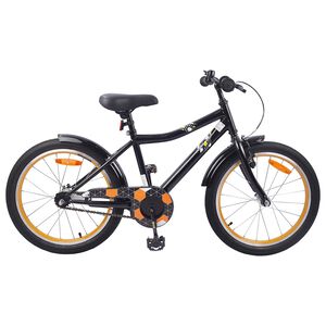 vidaXL Kinderfahrrad 18 Zoll f&uuml;r 5-7 Jahre alt Schwarz