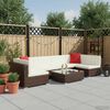vidaXL 7-tlg. Garten-Lounge-Set mit Auflagen Poly Rattan Braun