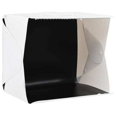 vidaXL LED-Lichtbox für Fotostudio Klappbar 40×34×37 cm Plastik Weiß