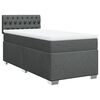 vidaXL Boxspringbett mit Matratze Dunkelgrau 80x200 cm Stoff