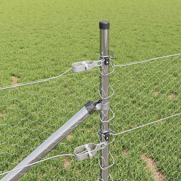 vidaXL Zaunpfosten Silber 25 x 0,5 m (25 mm Netz) Stahl