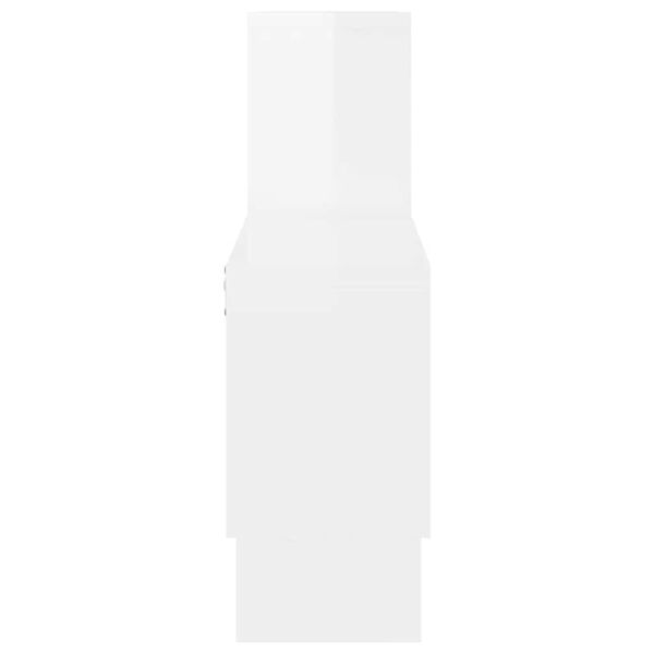 vidaXL Wandregal in Autoform Hochglanz-Weiß 82x15x51 cm Holzwerkstoff