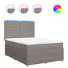vidaXL Boxspringbett mit Matratze Taupe 160x200 cm Stoff