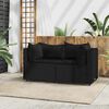 vidaXL Garten-Ecksofas mit Kissen 2 Stk. Schwarz Poly Rattan