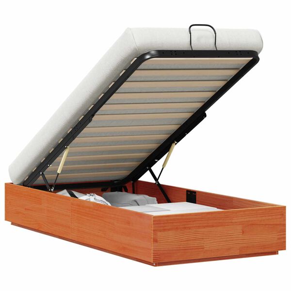 vidaXL Ottoman Bettgestell Wachsbraun 80 x 200 cm Massives Kiefernholz