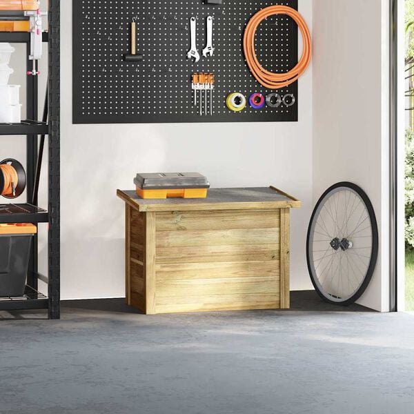 vidaXL Aufbewahrungsbox mit Speicher Natur 80 x 44,5 x 57,5 cm