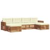 vidaXL Sofagarnituren 6 pcs Natur und Creme Massivholz Akazie