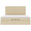 vidaXL Ottoman-Bett mit Matratzen Creme 200x200 cm Stoff