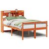vidaXL Massivholzbett mit Regal ohne Matratze Wachsbraun 120x190 cm