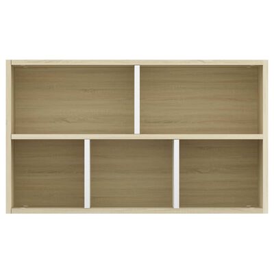 vidaXL Bücherregal/Sideboard Weiß Sonoma-Eiche 50x25x80 cm