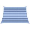 vidaXL Sonnensegel 4 / 5 x 3 m HDPE Rechteckig Blau und Wei&szlig;