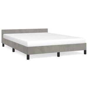 vidaXL Bettgestell ohne Matratze Hellgrau 140x190 cm Samt