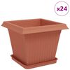 vidaXL Blument&ouml;pfe 24 pcs Ziegelrot 33 x 33 x 26 cm Kunststoff