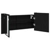 vidaXL LED Spiegel-Schrank Schwarz Eichen-Optik 100 x 12 x 45 cm
