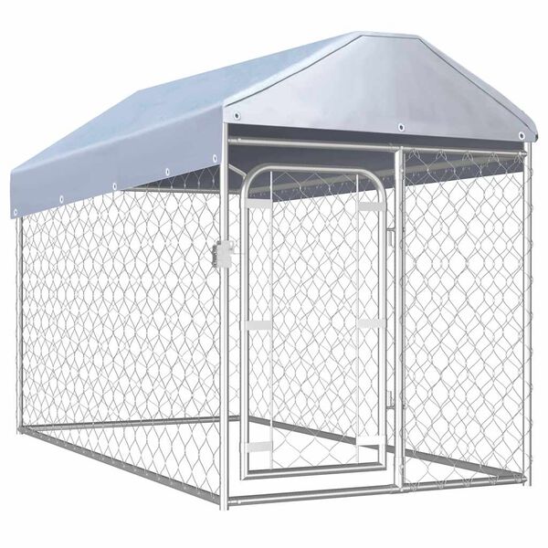 vidaXL Outdoor-Hundezwinger mit &Uuml;berdachung 200&times;100&times;125 cm