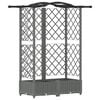 vidaXL Hochbeet mit Rankgitter und Dach Hellgrau 124 x 40 x 123 cm PP