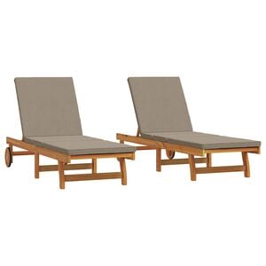 vidaXL Sonnenliege 2 stk. Massivholz Akazie Braun