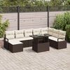 vidaXL Garten-Sofa-Set mit Speicher 9 pcs Braun Poly Rattan
