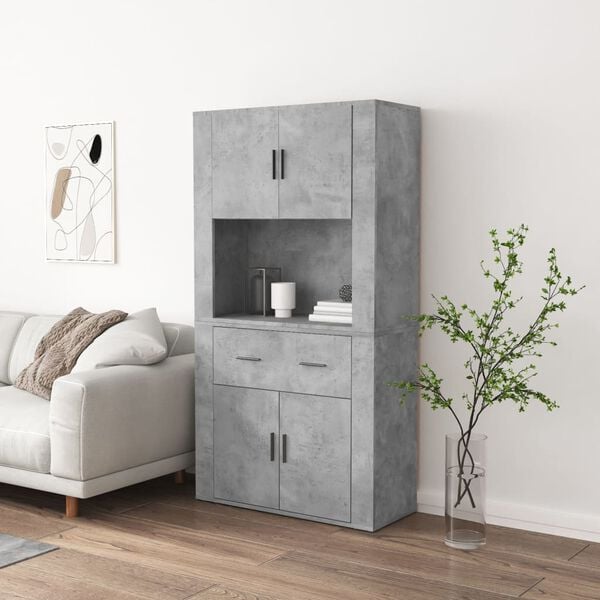 vidaXL Highboard Betongrau Holzwerkstoff