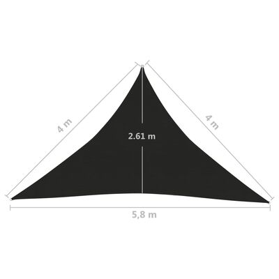 vidaXL Sonnensegel 160 g/m² Schwarz 4x4x5,8 m HDPE